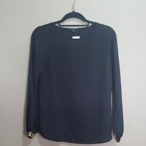 Stella & Dot Classic Black Top With Gold Trim Size Medium